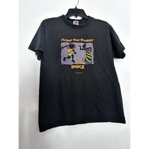 Vintage Indy Artist Gnarly Artly Forget Your Troubles And Dance 2002 Shirt Men M